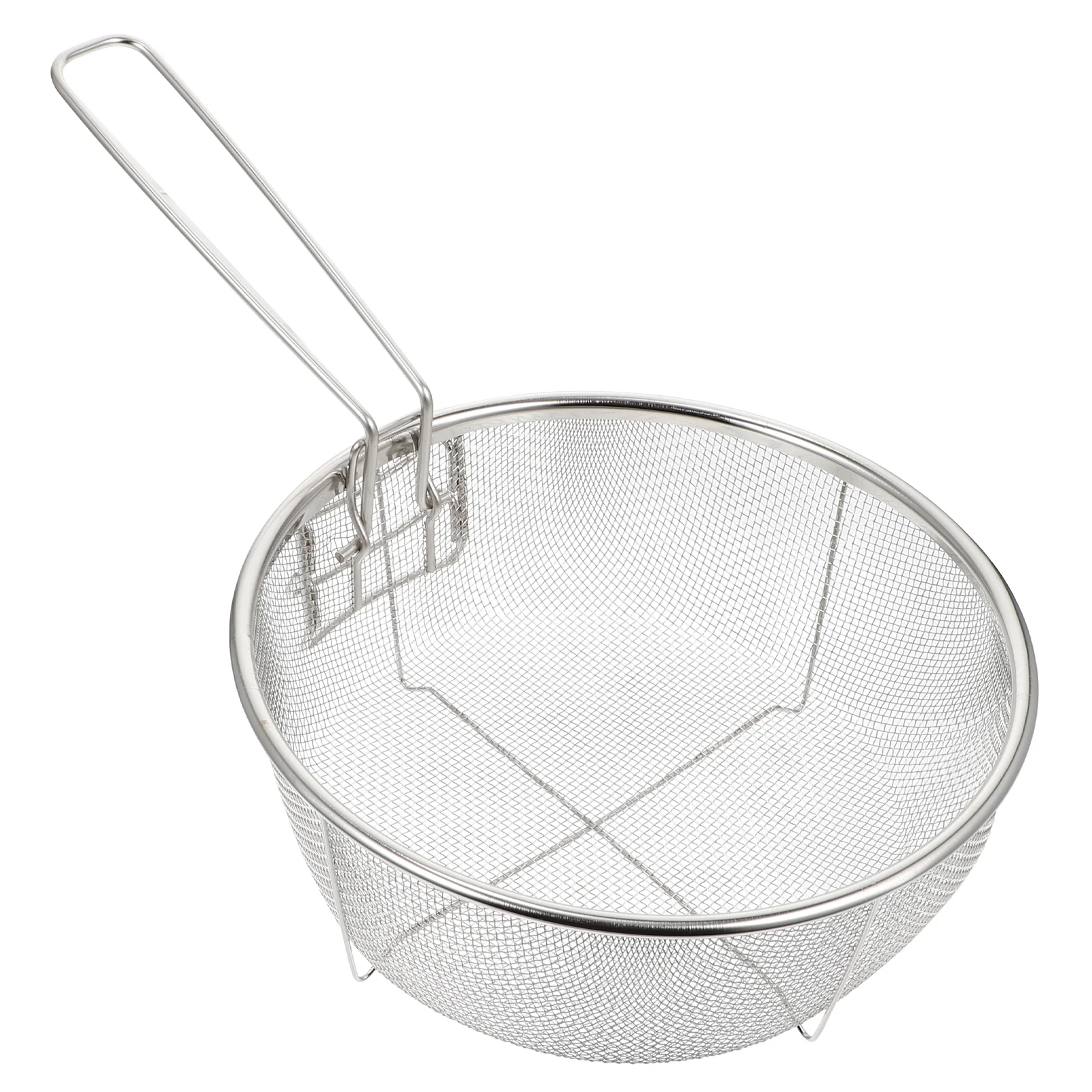 

Basket Frying Fry Fryer Deep French Frieshandlebaskets Stainless Steel Strainer Fried Round Skimmer Wire Mesh Holder Spoon