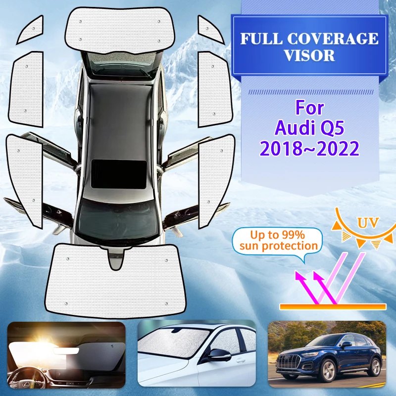 

Car Full Sun Visors For Audi Q5 2018 2019 2020 2021 2022 Car Anti-UV Window Shading Window Foils Visors Sunshades Accessories