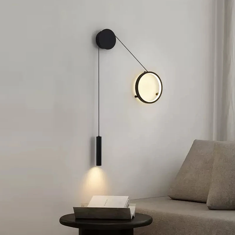 

Modern Wall Lamp Creative LED Lustre Wall Lights Interior Restaurant Living Room Hanging Sconce Bedroom Bedside Reading Lighting
