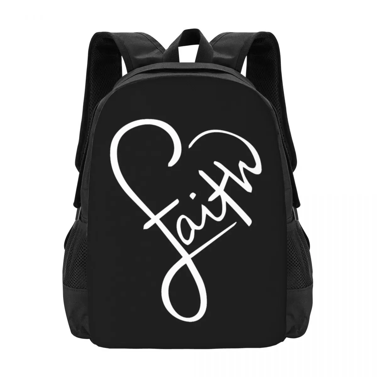 

Простой стильный школьный ранец God Love Faith, водонепроницаемый вместительный Повседневный дорожный рюкзак для ноутбука
