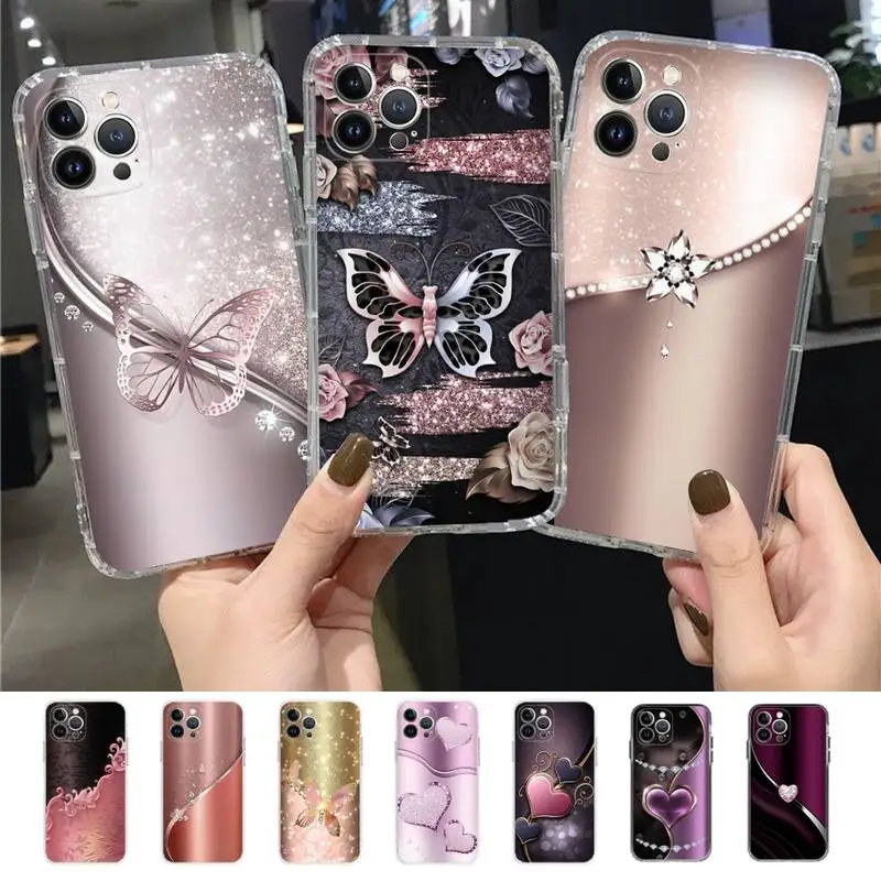 Love Bow Clear Phone Case for iPhone 11 12 13 mini pro XS MAX 8 7 6 6S Plus X 5S SE 2020 XR case