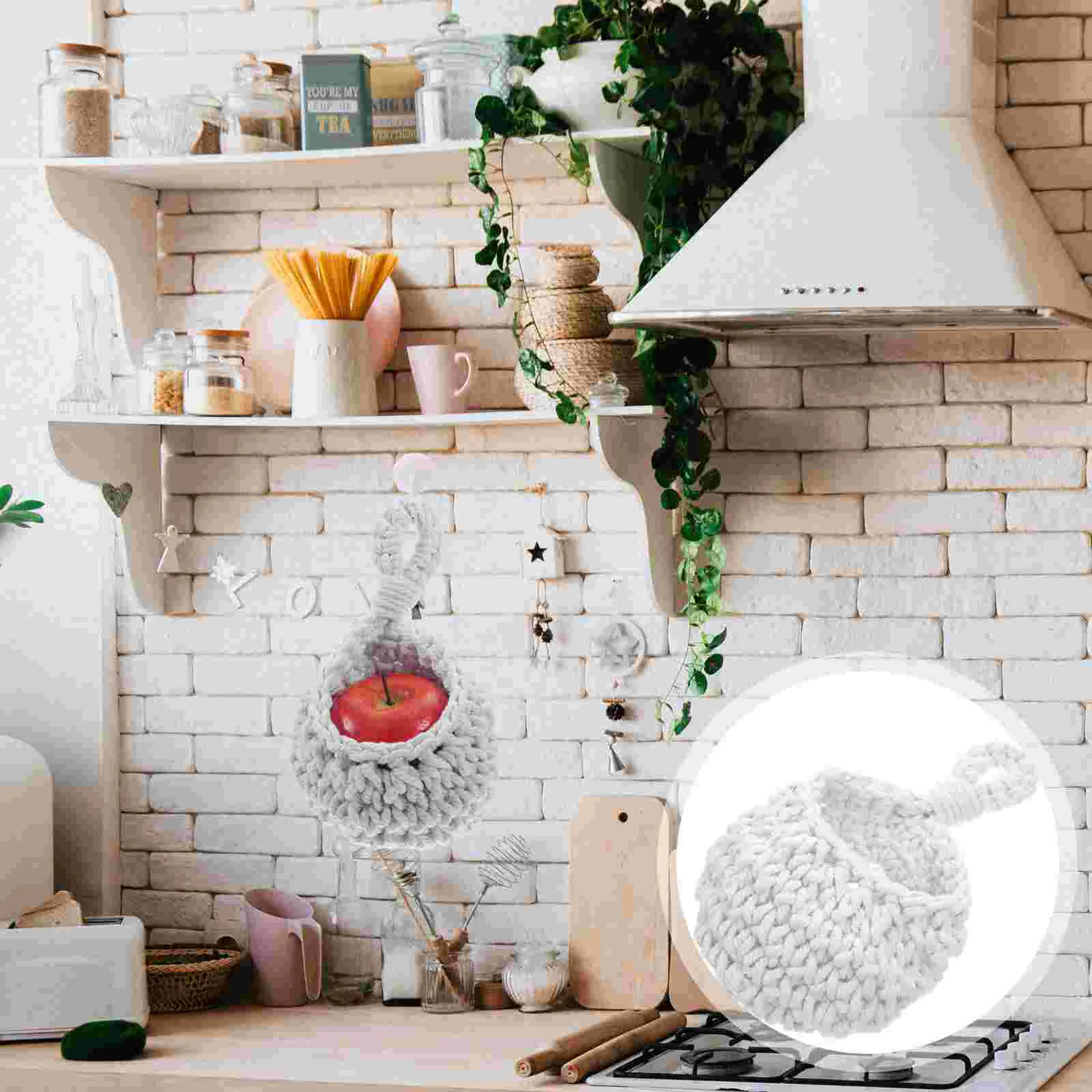 

Настенный подвесной стандартный контейнер для хранения хлеба, держатель, корзины, плетеные мелочи, хлопковый трос, кухонный Тип