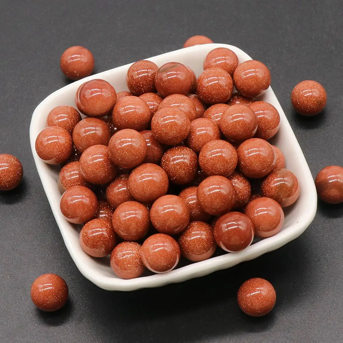 

12MM Red Goldstone Chakra Balls 10PCS for Stress Relief Meditation Balancing Home Decoration Bulks Crystal Spheres Polished