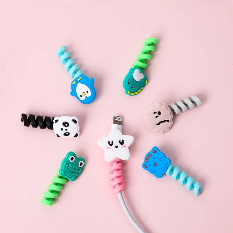 Мультяшный защитный чехол для передачи данных протектор зарядного кабеля