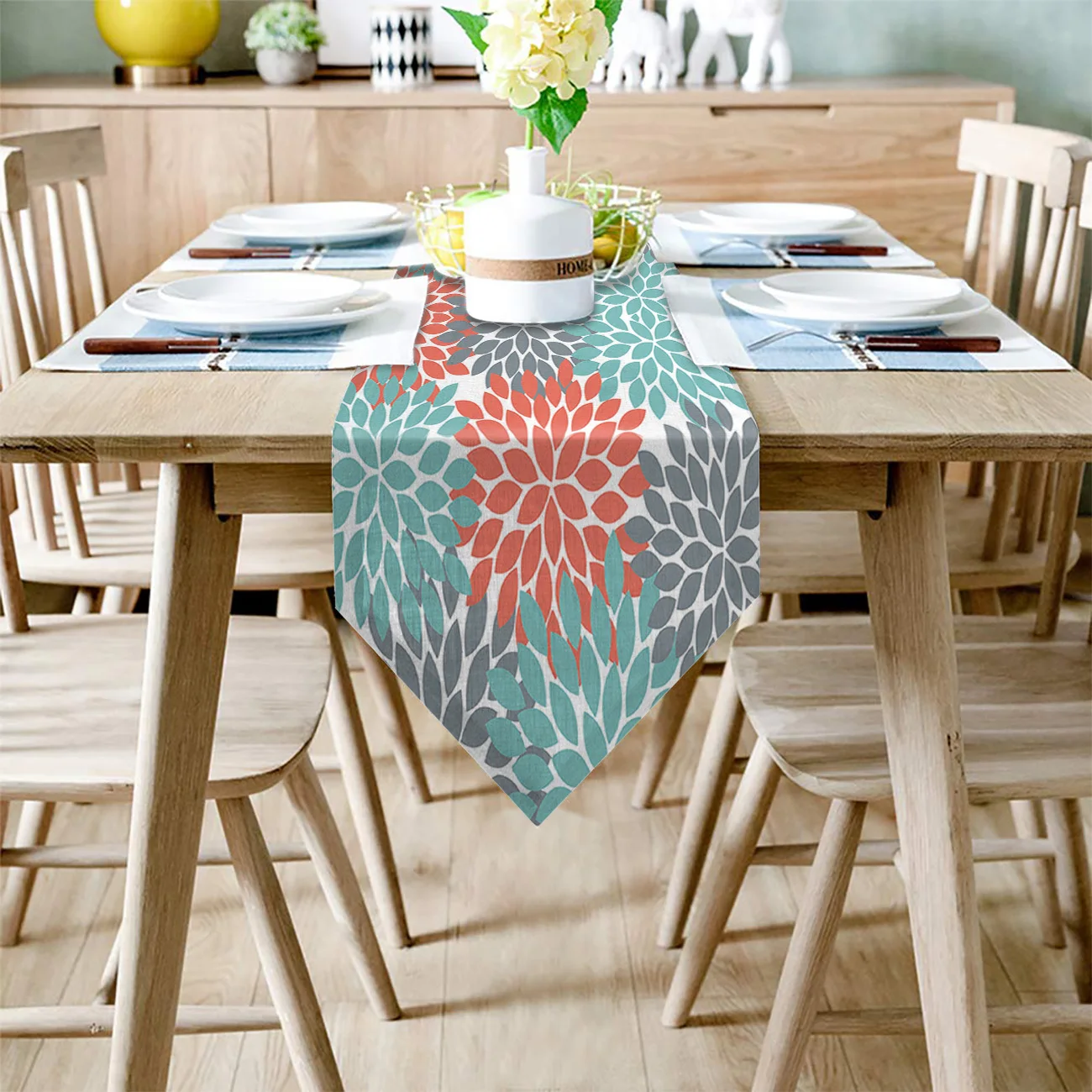 Многоцветный зеленый серый красный Настольный бегунок с флагом украшения для