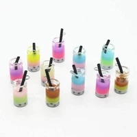 10pc 1018mm colorful bubble tea juice charms miniature figurine resin craft pendant for earrings jewelry making diy accessories