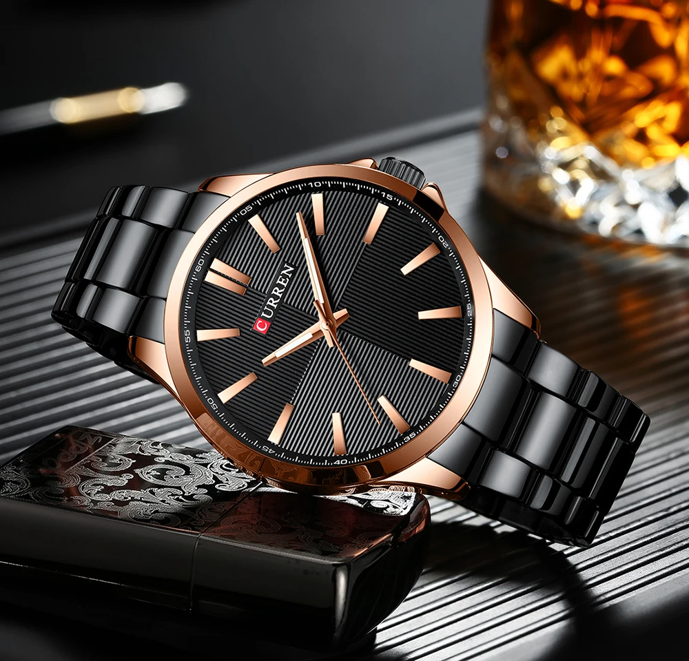 CURREN модные мужские часы с бронированием летных билетов водостойкий ночник