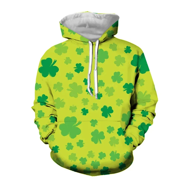 Модные простые толстовки с Рисунком Клевера 3D принтом в Ирландском национальном