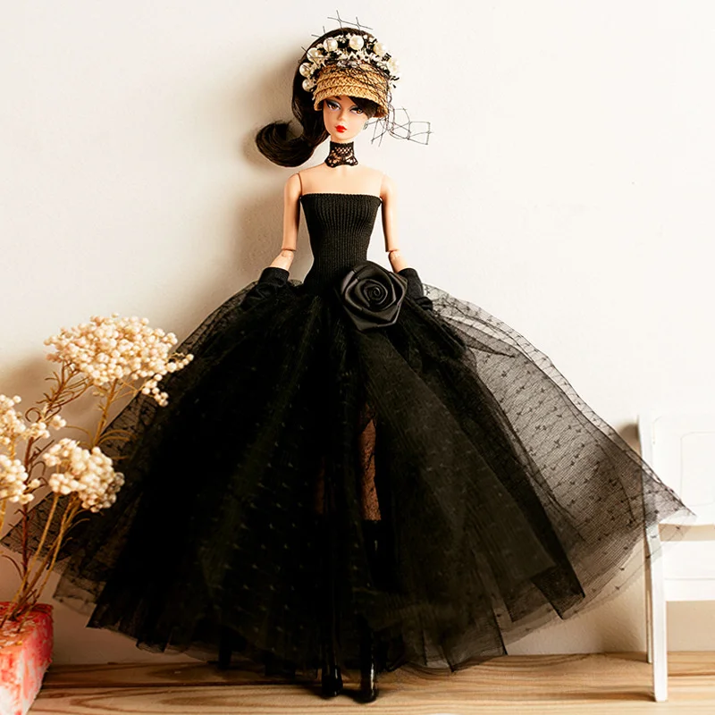 Фото Кукольная одежда Xianxian, костюм 1/6, аниме BJD 32 см, супермодель, аксессуары для кукольной одежды, черное кружевное платье, комплект игрушек для девочек, коллекционер №4