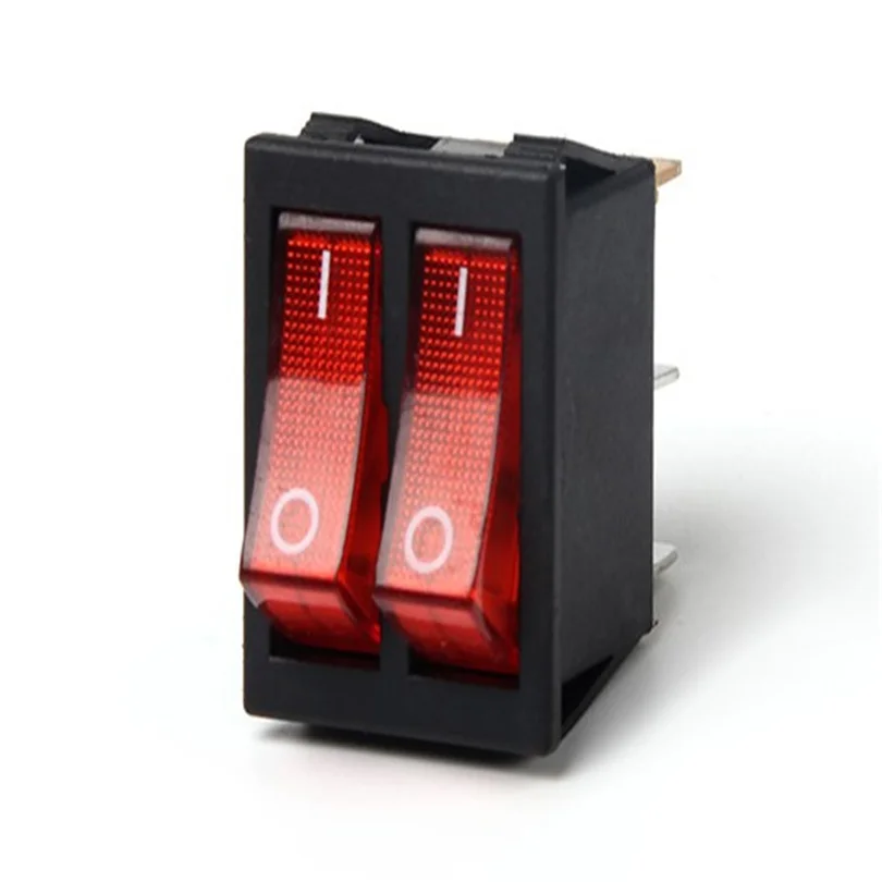 

250VAC 16A 125VAC 20A Rocker Switch 4FOO 6Foot 2Gear 3Gear KCD8-212N RED GREEN WITH LED