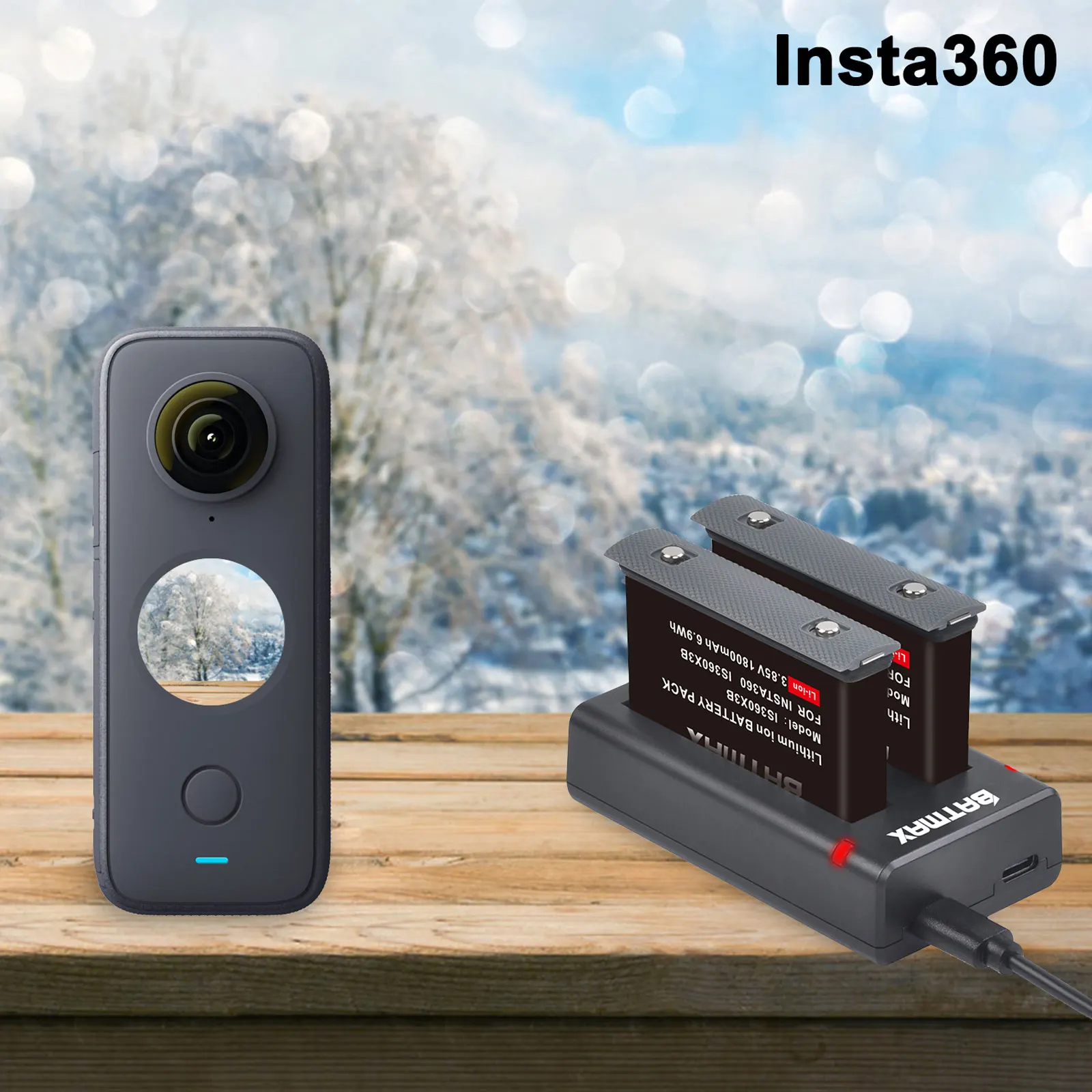 Аккумулятор Batmax 1800 мАч + двойное зарядное устройство USB с портом Type-C для