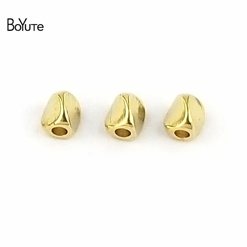Бусины BoYuTe (100 шт./партия) 4 мм 5 металлические латунные витые из Непала бусины для