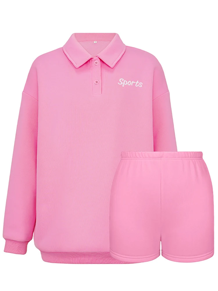 Женский спортивный костюм с капюшоном и шортами длинным рукавом