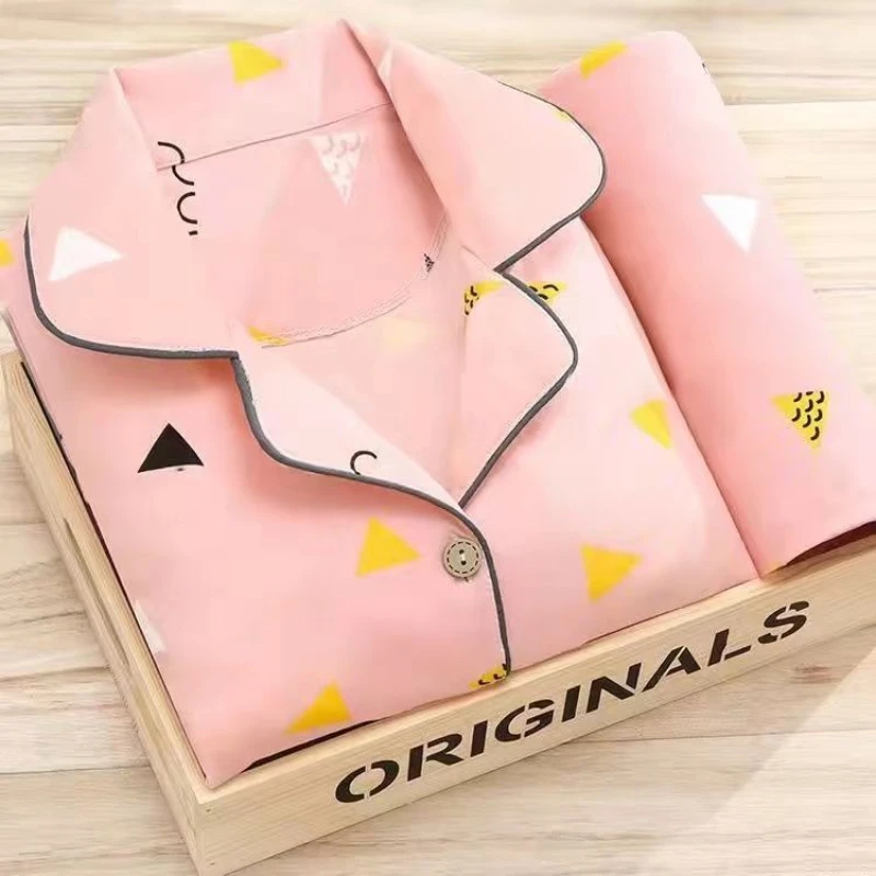 

Pajamas Women's Long-sleeved Middle-aged and Elderly Plus Size Casual Home Wear Suit Ladies Printed Pajamas Two-piece Set