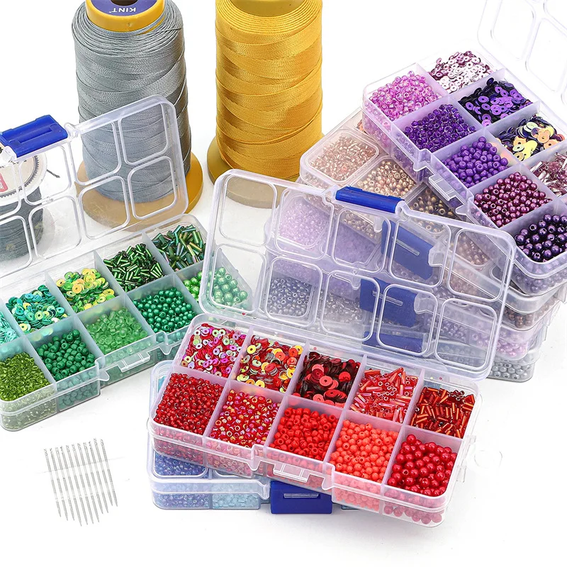 

Box Set 2-7mm Glass Seed Beads Czech Charm Spacer Glass Beads for Jewelry Making Rings DIY Handmade Accessories