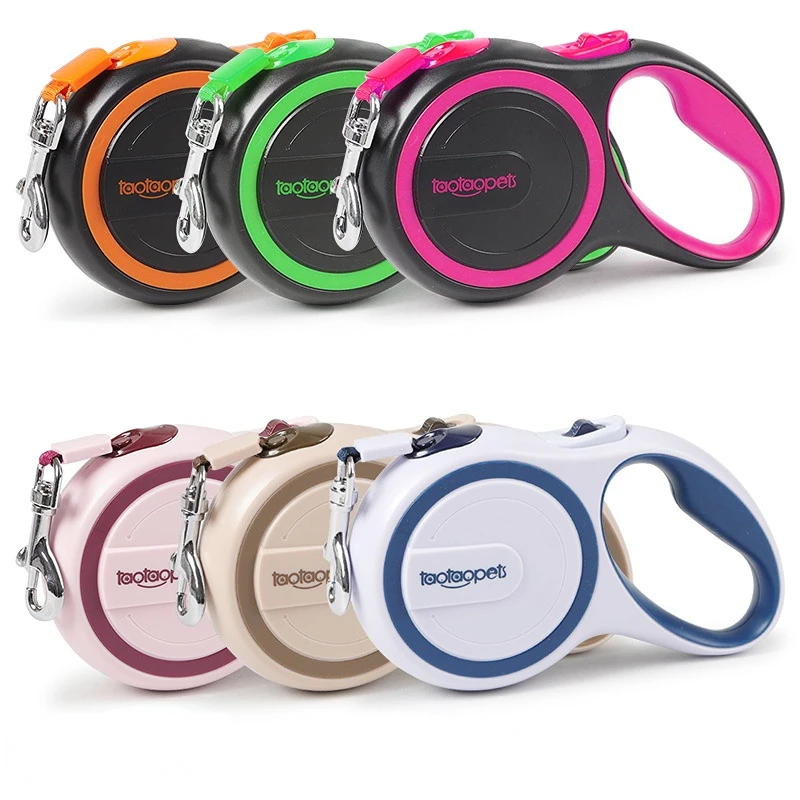 

2022 new pet supplies dog leash dog supplies pet supplies two-color automatic retractable pet leash dog harness pit bull