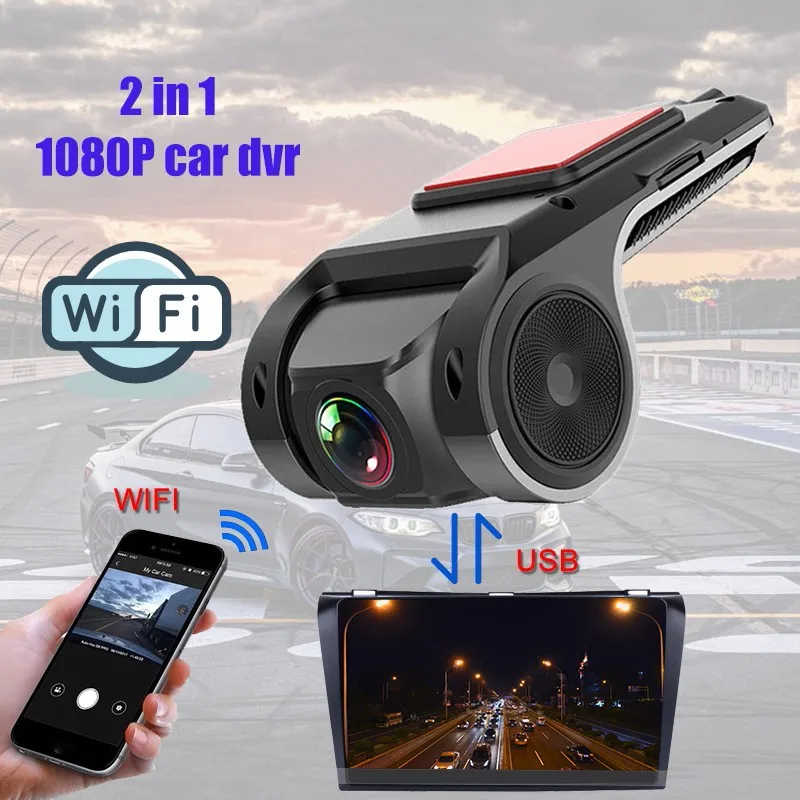 

HD USB+Wifi Car Dash DVR Record Front Camera Video 170° Auto Recorder For Android Radio Multimedia Player Surveillance ADAS