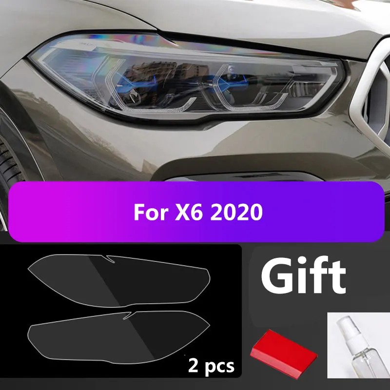 

2Pcs For bmw X7 G07 X6 G06 Car Covers Headlight Protective Film Transparent Sticker Black Accessories Anti Scratch Auto Repair