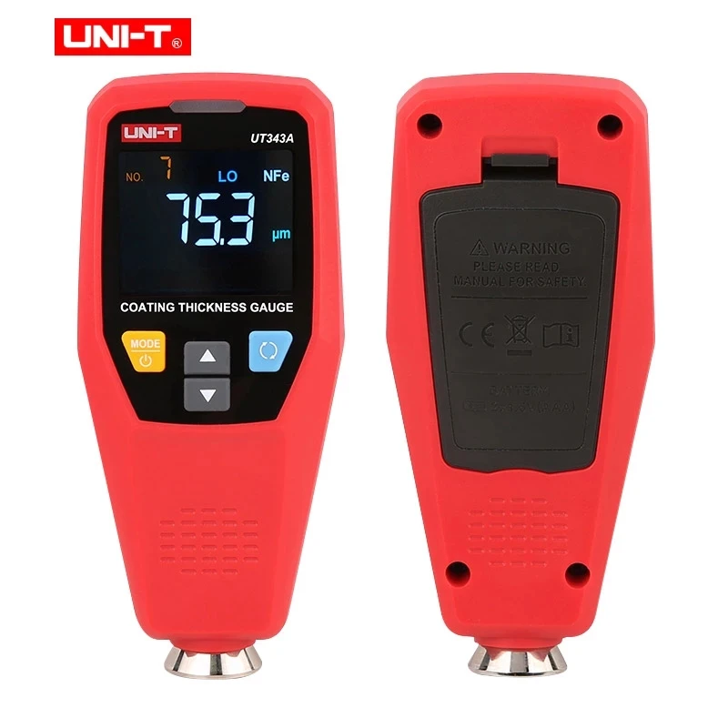 

UNI-T UT343A Car Paint Thickness Gauge Tester Coating Meter Paint Checker Automotive Tester Measuring Tool 0-1750um FE NFE