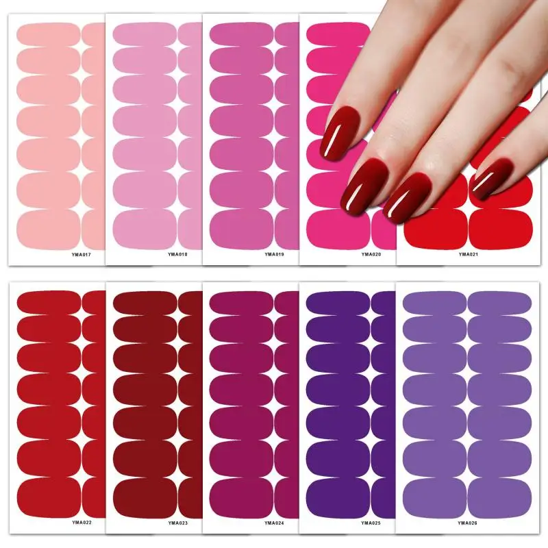 

Nail Art Stickers Solid Color Nail Stickers Simple Waterproof Nail Art Full Stickers Color Solid Color Stickers