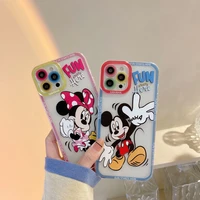 bandai mickey phone cases for iphone 13 12 11 pro max mini xr xs max 8 x 7 se 2022 couple transparent soft silicone cover gift