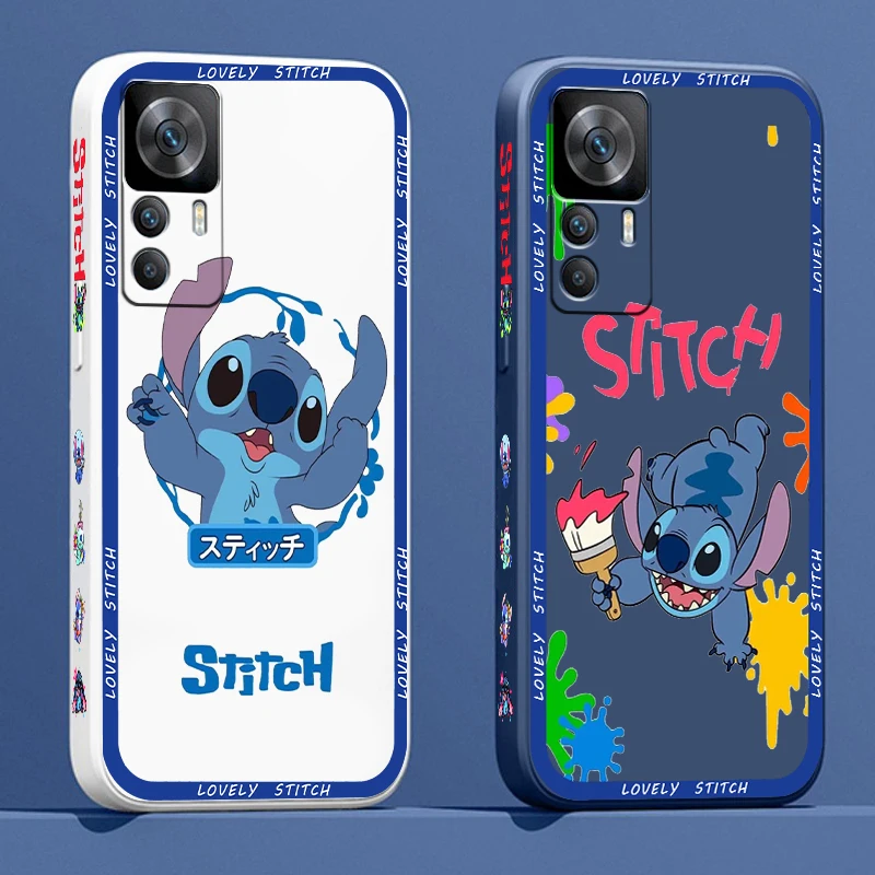 

Disney Stitch Art Cartoon For Redmi K50 K40 K40S Gaming K30 10C 10 10X 9A 9 9T 9C 9AT 8 A1 11 5G Liquid Left Rope Phone Case