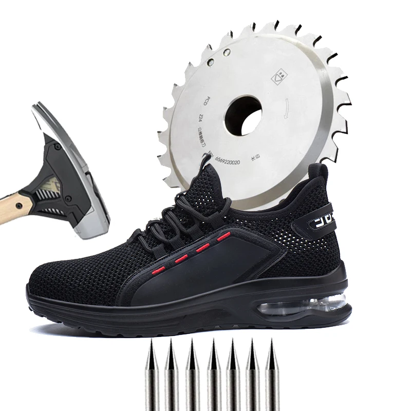 

Summer Large Hole Mesh Comfortable Casual Shoes Men's Cushioning Anti-smashing Anti-piercing Safety Shoes