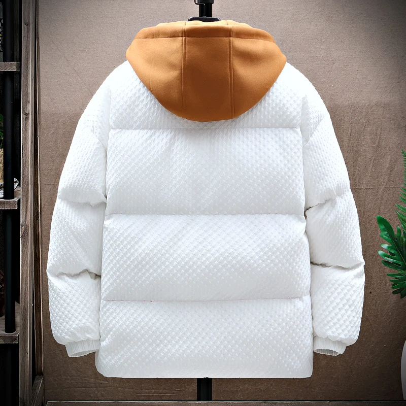 New autumn and winter men's large cotton jacket casual cotton jacket down jacket cotton jacket bread jacket hood