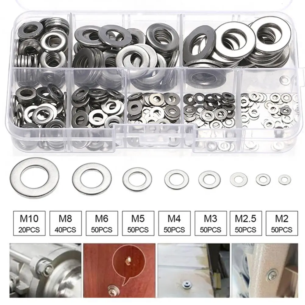 

Washer Repair Tool Corrosion-resistant Assorted Flat Washer Kit for Automotive Repairs Durable Rust-free Gasket Washers Set Diy