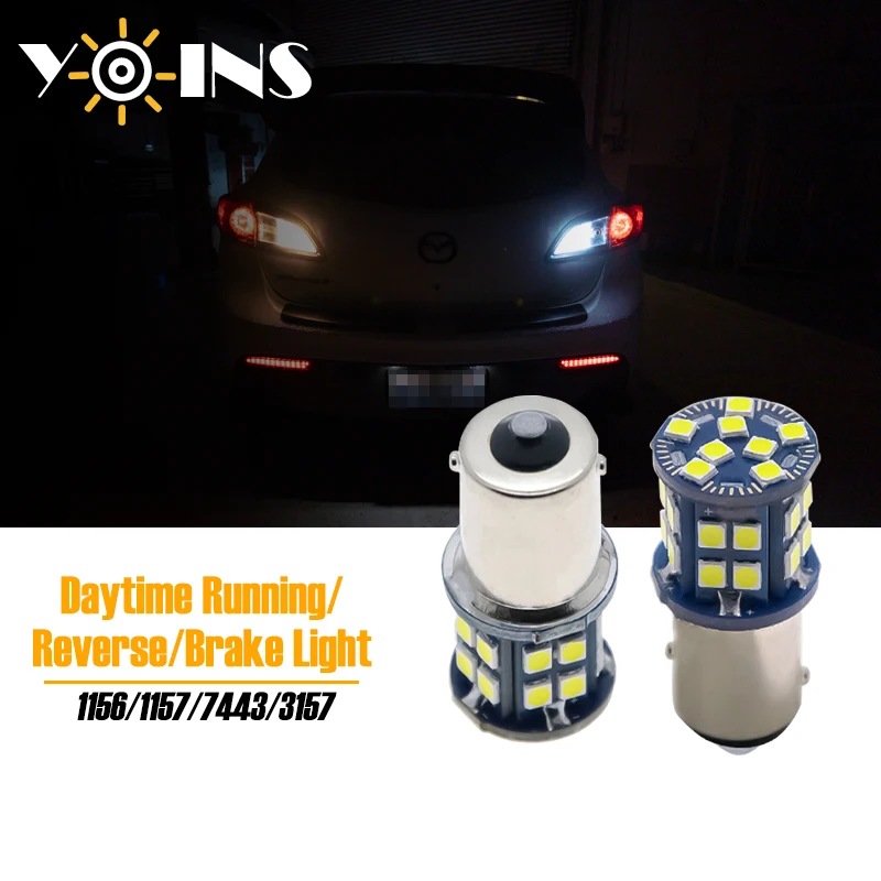 

10pcs 1156 BA15S P21W LED Canbus Reverse Light White 7440 3157 7443 Bulb for Car Daytime Running Parking Light Driving Lamp DRL