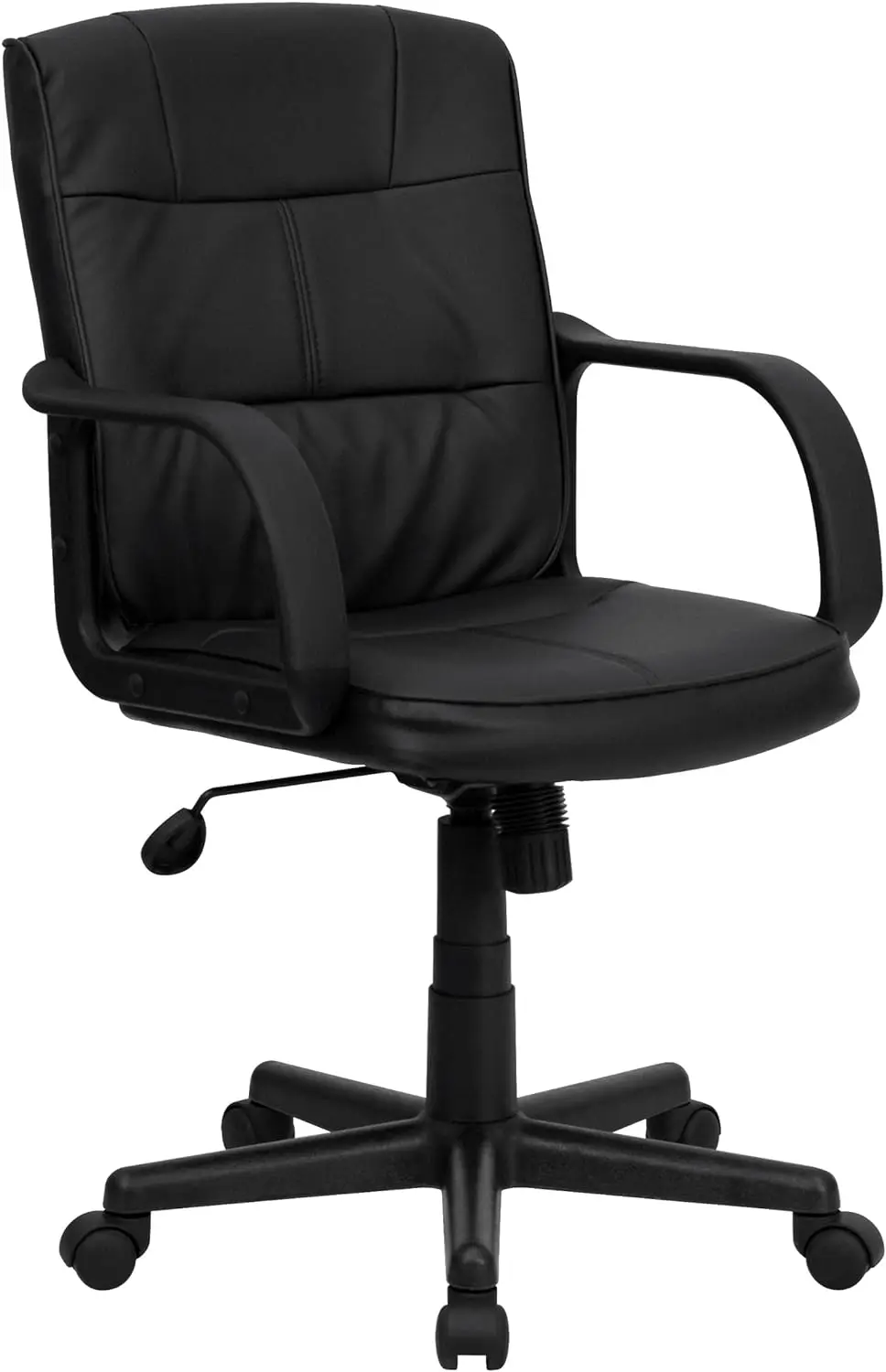 

Mid-Back Black LeatherSoft Swivel Task Office Chair with Arms