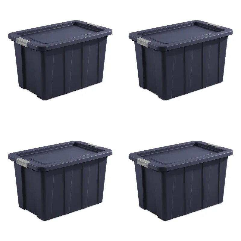 

Sterilite 30 Gallon Latching Tuff1 Tote Plastic, Dark Indigo, Set of 4