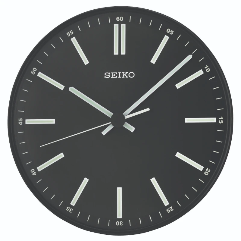 

Free Shipping 12" Landon Round Wall Clock, Black, Quartz, Analog, QXA521JLH
