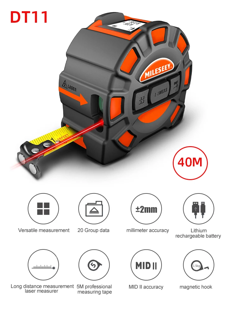 

Mileseey DT11 лазерная рулетка 40м