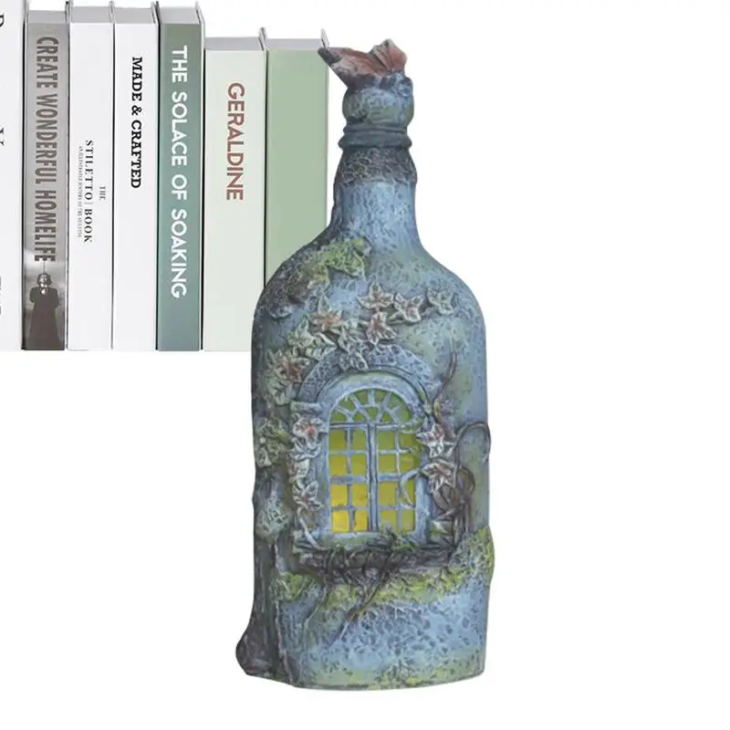 

Resin Castle Decor Wine Bottle Shape Castle Statue Sculpture Reusable Yard Art Resin Figurine Decorations For Home Yard Lawn