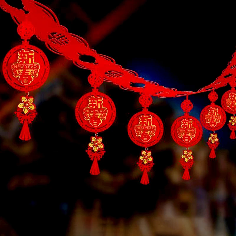 Китайский Новый год баннер украшение весенний фестиваль DIY нетканый счастливый
