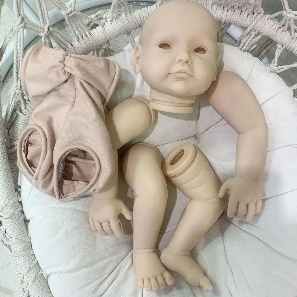 

22 Inches Soft Vinyl Reborn Dolls Kit Hand Made Baby DIY Reborn Dolls Kit Toy Diy For Fun Parts Unfinished Dolls With Eyes I9C8