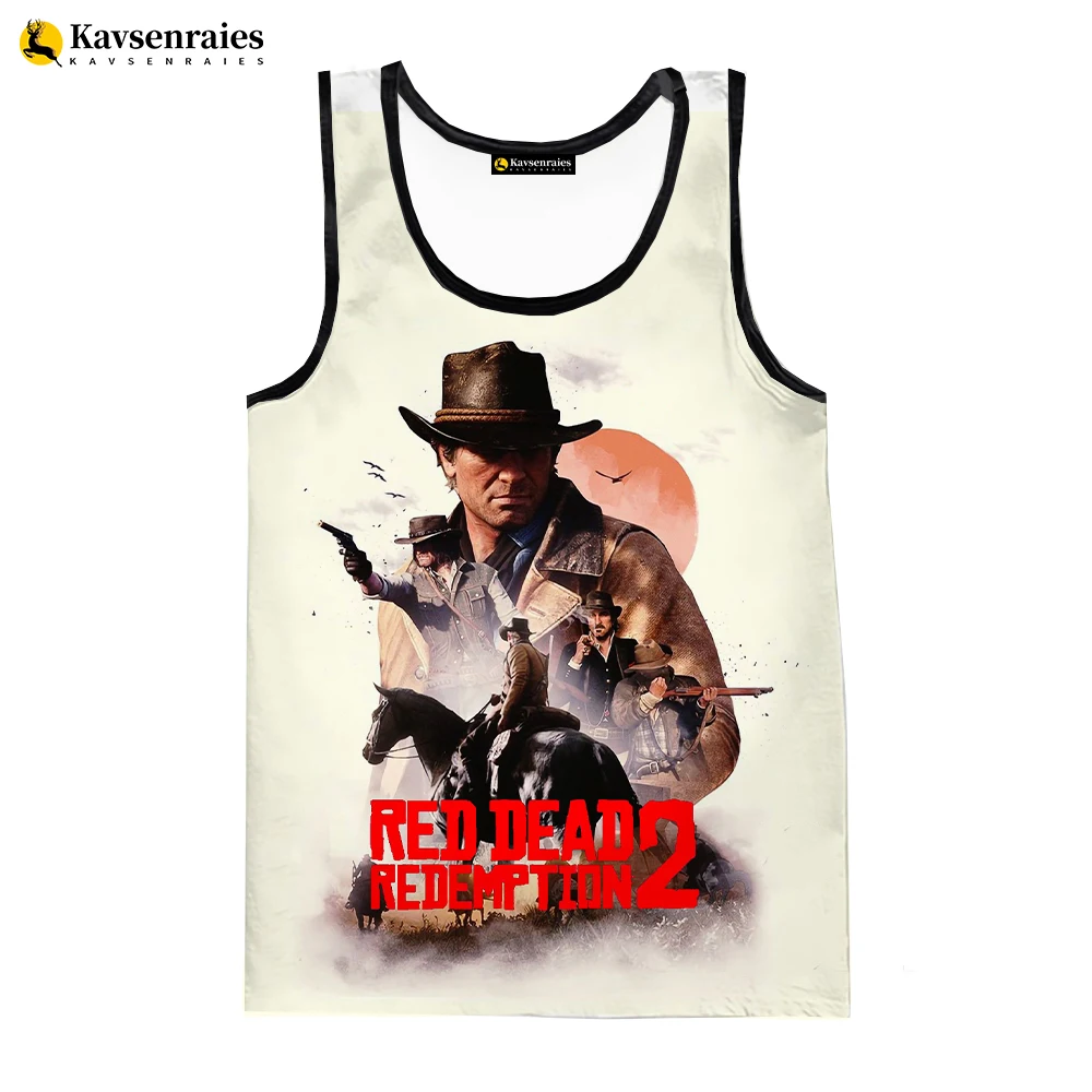 

Red Dead Redemption 3D Printed Tank Tops Men Summer Vest Women Casual Sleeveless Shirts Hip Hop Streetwear Oversized Tops