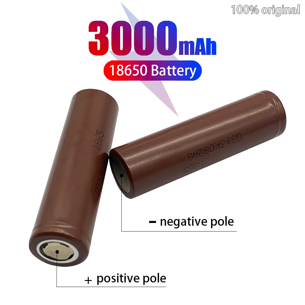 

New 100% 18650 3000mAh rechargeable battery 18650 3,6v charging 20a, maximum 35A