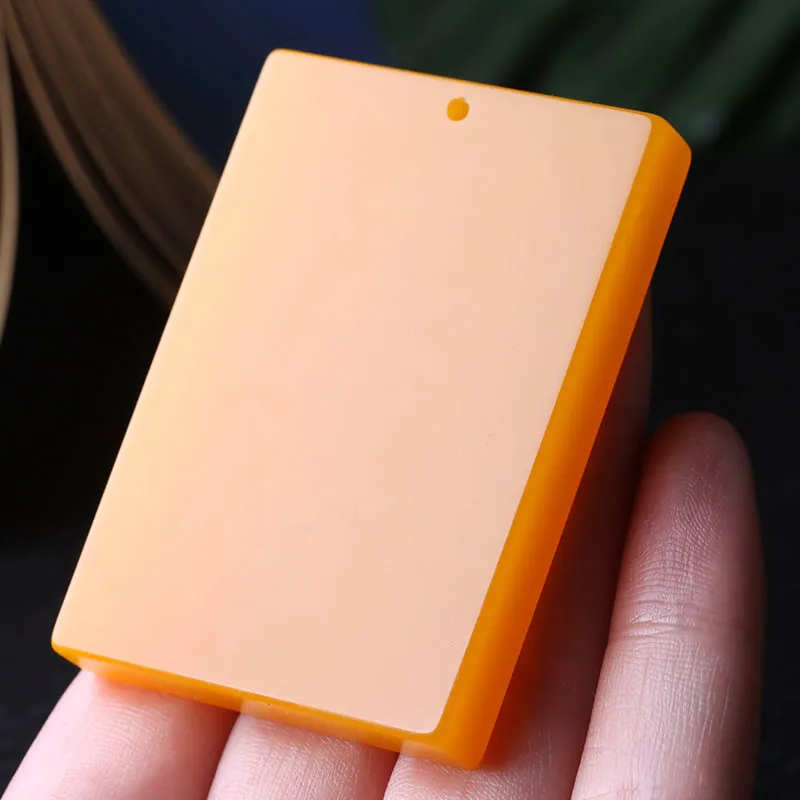 Кулон из нефрита хуанлона с карточкой подходит для мужчин и женщин