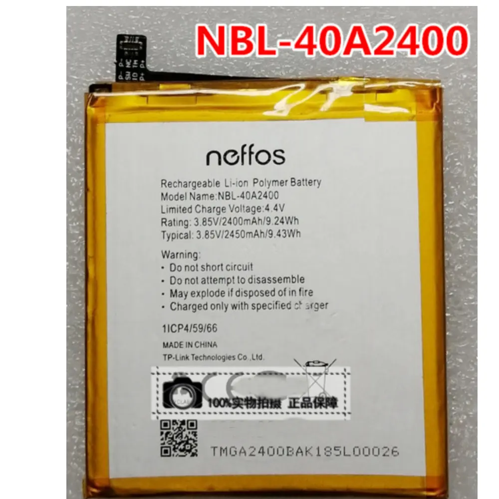 

Battery 2450mAh 9.43Wh 3.85V for Nbl-40a2400 TP-link Neffos Y5s TP804A TP804C Cell phone batterie