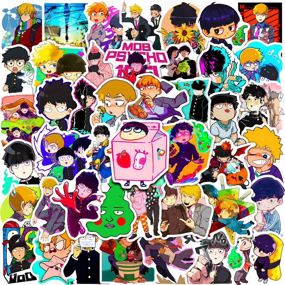 

10/30/50pcs Japan Anime Mob Psycho 100 Cartoon Stickers Cute Decals Graffiti DIY Luggage Laptop Tablet PVC モブ Sticker for Kids