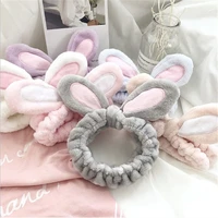1pc fashion women girls rabbit ears hairband elastic headdress hair accessories cotton makeup tools