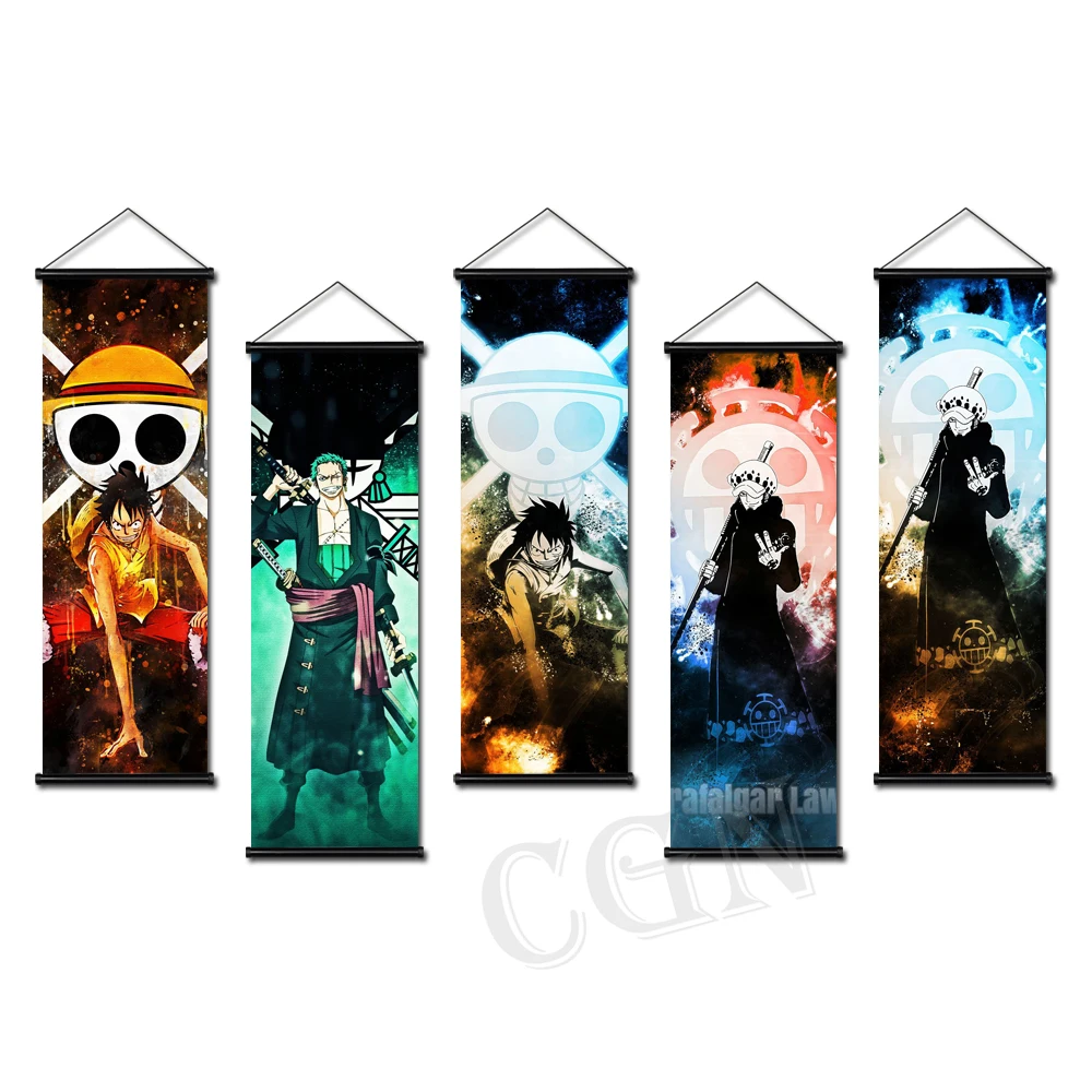 

One Piece Roronoa Zoro постеры TrafalgarLaw Настенный декор HD пинт живопись холст картина Висячие свитки искусство для гостиной