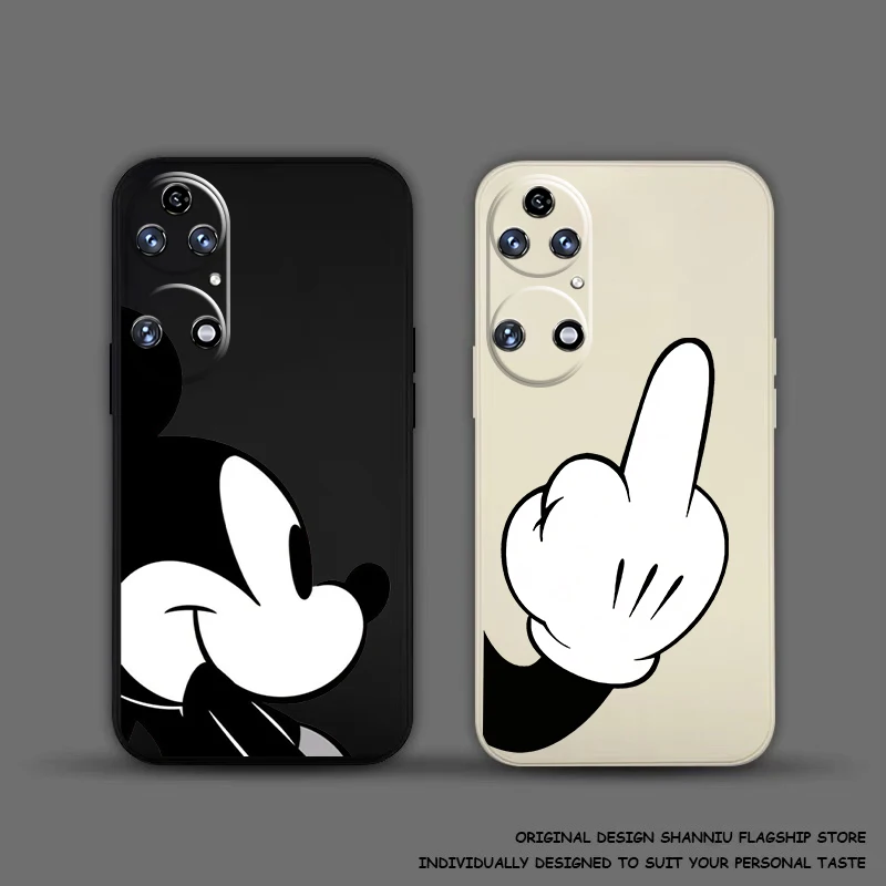 Disney Mickey Mouse For Huawei P50 P50E P40 P30 P20 PRO LITE 5G P Smart 2021 Z S Phone Case Funda Liquid Silicone Shell