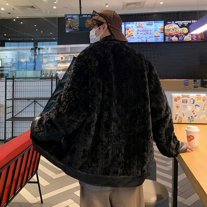 Winter Jacket Men Warm Fashion Retro Thickened Lamb Hair Jackets Mens Streetwear Korean Loose Thick Short Coat Mens Outwear