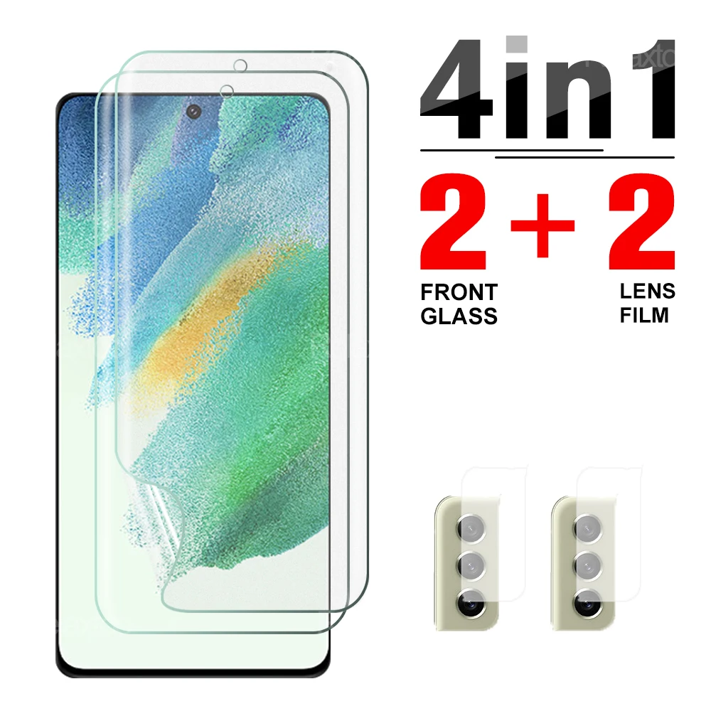 

4in1 Hydrogel Film camera lens For Samsung Galaxy S21 FE 5G Screen Protector S 21 Ultra S21 Plus 5G 2022 Protective not glass