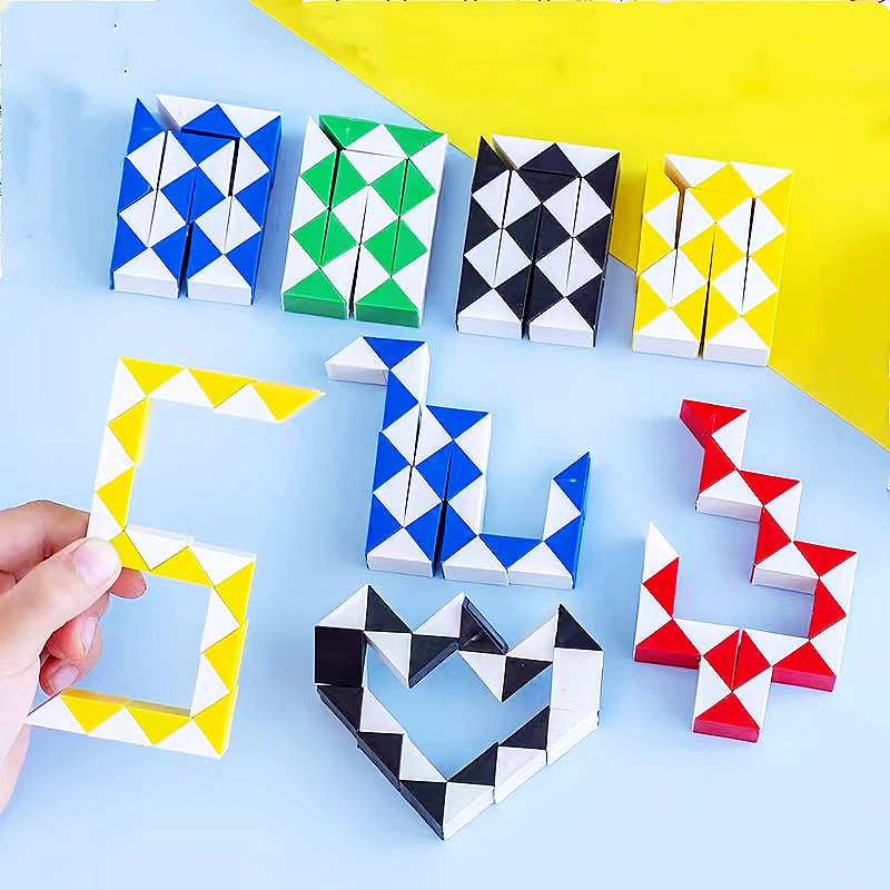 

5Pcs Fun 24 Segment Folding Puzzle Magic Ruler Educational Toys Kids Birthday Party Gifts Giveaway Gift Bags Toys School Rewards