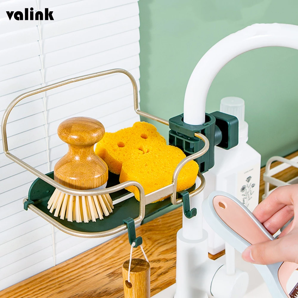 

Kitchen Stainless Steel Sink Screw Buckle Sponge Rack Drain Drying Rack Kitchen Wall Hook Accessories Storage Bathroom Organizer