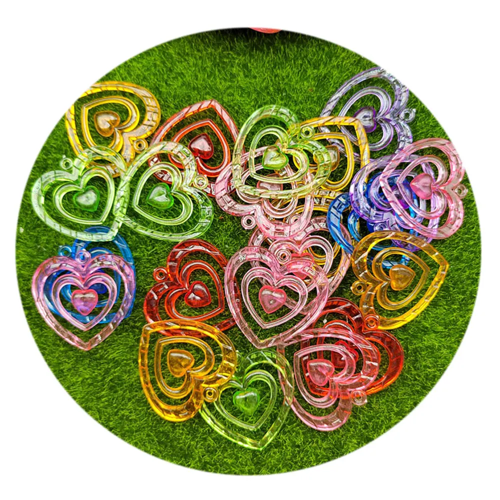 

Акриловые ювелирные изделия в виде сердца на День святого Валентина, серьги-подвески, браслет, ожерелье